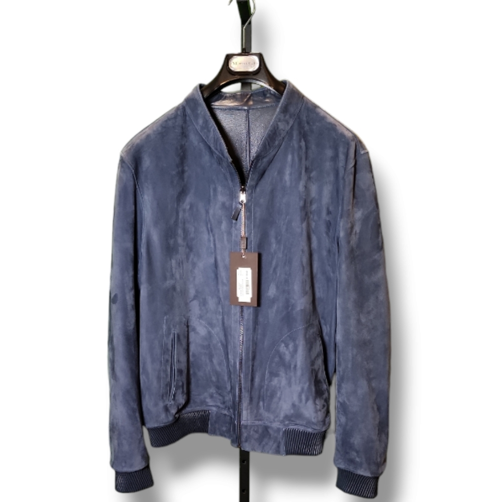 Goat Suede Jean Blue Jacket